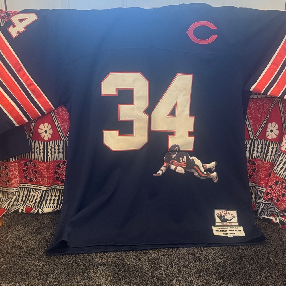 Mitchell & Ness Navy Jersey with Red and White Details
